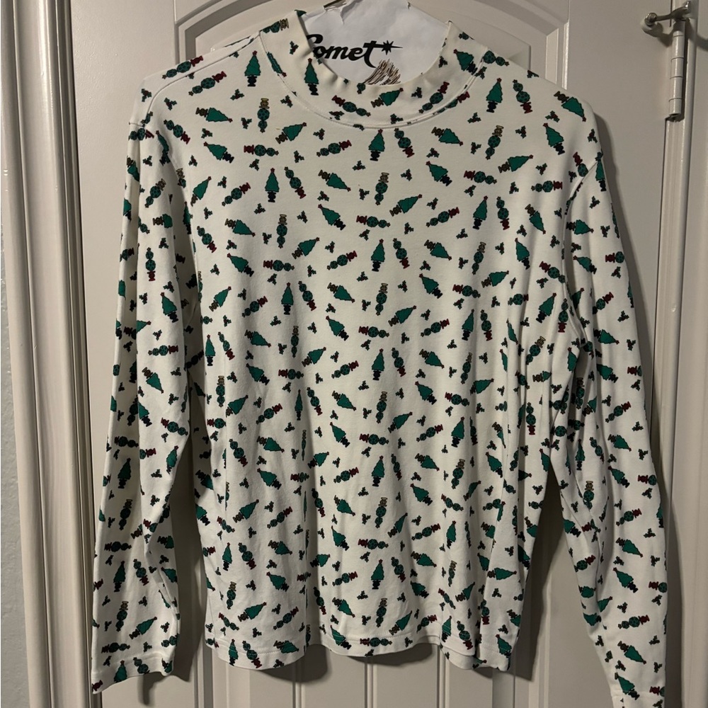 Vintage mock neck Christmas shirt